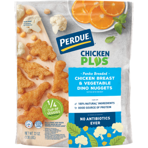 perdue dino nuggets, chicken breast & vegetable, panko breaded