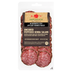 applegate natural uncured peppered genoa salami sliced